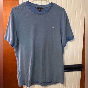 Michael Kors Textured Blue Short Sleeve Tee